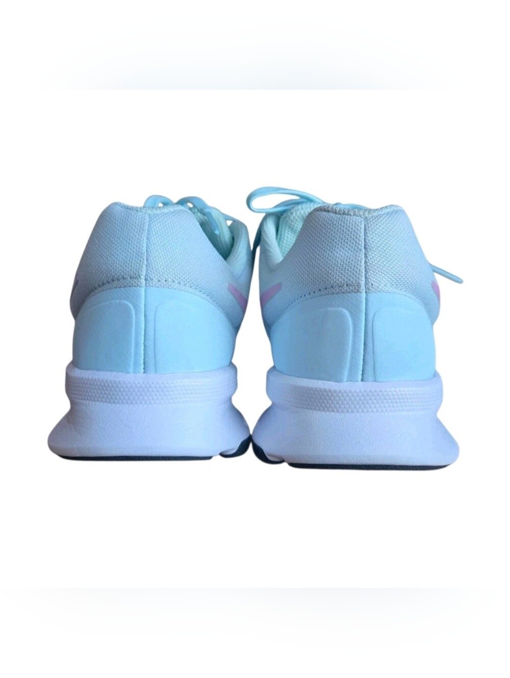 Nike Women's Light Blue Running Shoes with Orange Swoosh - Picture 5 of 7